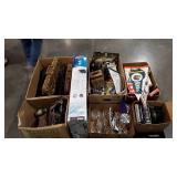 Skid lot: vintage luggage, light fixture, back