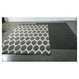 Two lightweight rugs, grey solid and print, 60 x