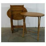 Set of 4 oval TV trays with stand,