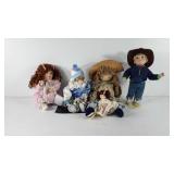 Dolls, includes porcelain dolls and rag doll, one