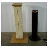 Cat scratch tower and tower fan, works