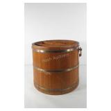 Basketville wooden barrel basket with dividers,