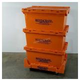 3 Rentacrate containers on roller cart,