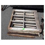 Group of 6 Old windows, various sizes, some glass