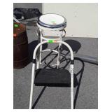 Two early Stools, one Folding step type