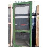 Early Wooden Farm House Screen Door, 35x79"