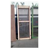 Early Wooden Farm House Screen Door, 32x80"