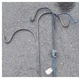 Two Double Hook Plant Crooks, ground stake types