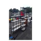 Two lightweight metal Storage shelves, well used