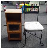 Pine 3 section bin Storage cabinet et, plus side