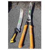 Machete Knife and Fiskers Clippers, both used