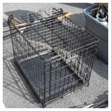 Folding wire Pet crate, 2 door, bottom plastic