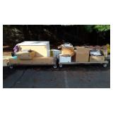 Two Skids of Miscellaneous items, wall Cabinet,