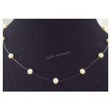 Small beaded wire necklace 34in