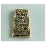 Premier design jewelry, goldtone slide with CZ