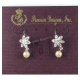 Premier design jewelry, silvertone pearl and CZ