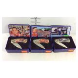 Three nascar pocket knives, #24, #20, and #2