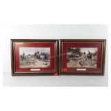 Two fox hunt prints, "Returning Home" and "A