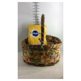 Vegetable basket and a sealed bag of dog food