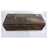 Old wood dovetail box marked Montgomery Ward &