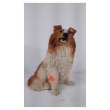 Collie dog statue.