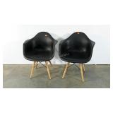 Two Eames-look chairs, plastic, need cleaned