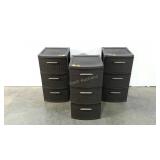 Three Sterilite plastic storage bin towers,