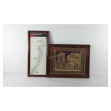 Art of local interest, includes wood block print