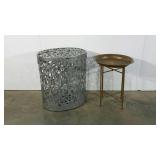 Metal home accent pieces, hamper is 23" tall