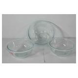 Pyrex bowls 3 glass kitchen Pyrex mixing bowls
