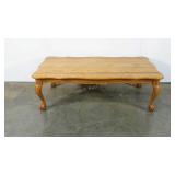 Coffee table, 26 x 52 x 72, carved claw and ball
