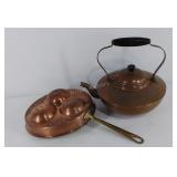 Copper tea kettle and pan