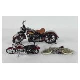 Three Harley-Davidson bike models