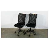 Two mesh back office chairs, adjustable, spot