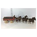 Cast iron wagon with six horses and driver 26in