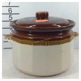Brown over wheat bean pot with lid