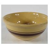 Brown and yellow ceramic mixing bowl, 10"