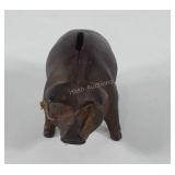 Cast iron pig coin bank, 5"