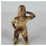 Cast iron native American Indian coin bank, 6"