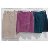 Three skirts, sizes 6, 7/8, and 8