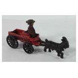 Cast iron Express wagon cart with goat, 8"
