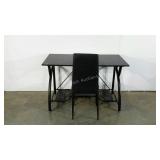 Origami brand folding desk with chair, damage as