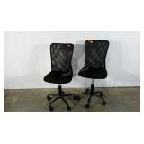 Two mesh back office chairs, adjustable, spot