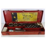 Socket Wrench Set in metal tool box, 3/4" drive,