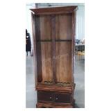 Firearms Cabinet, double doors below, glass doors