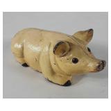 Cast iron pig coin bank, 9"