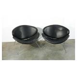 Two Mid-Century-look accent chairs, both back