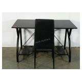 Origami brand folding desk with chair, damage as