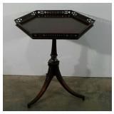 Accent table, 28" tall, carved detail