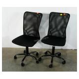 Two mesh back office chairs, adjustable, spot
